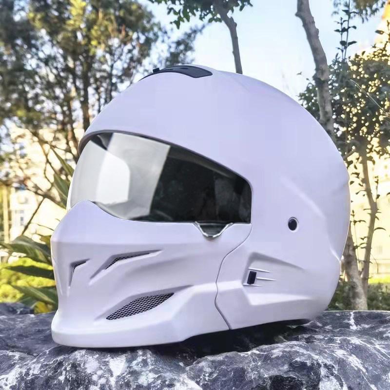 Motorcycle Helmets UCHOOSE Helmet Grimace Retro Multifunctional Combination Detachable Full Personality, Bright black
Motorcycle Helmets UCHOOSE Helmet Grimace Retro Multifunctional Combination Detachable Full Personality, Bright black