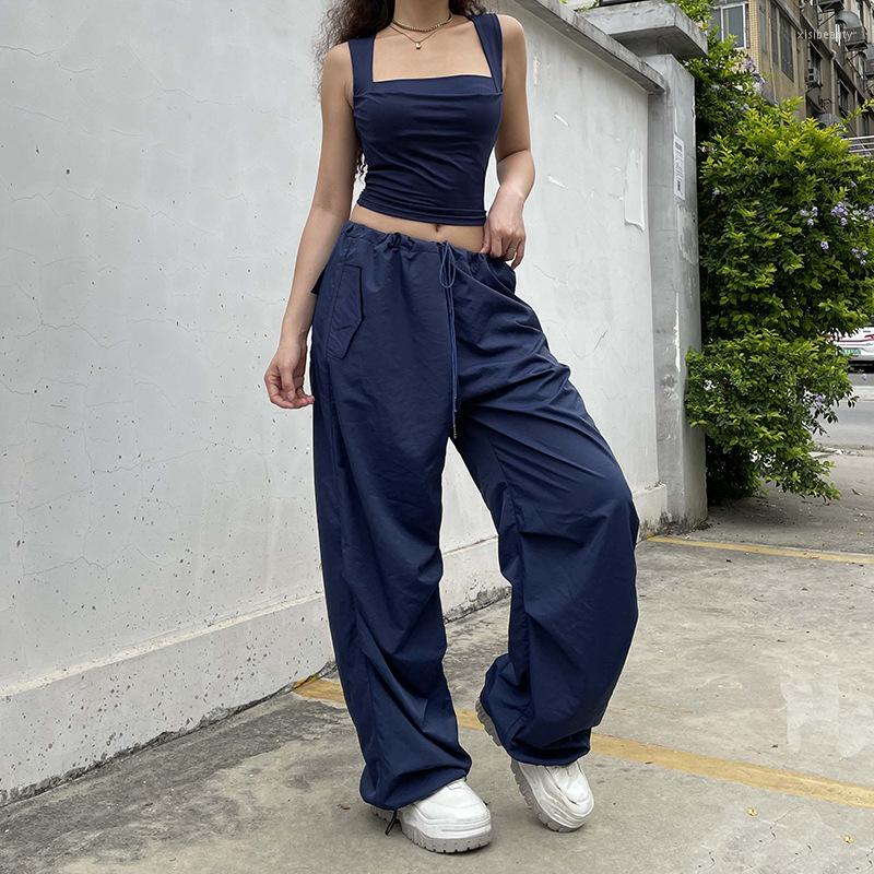 Women' Two Piece Pants Sexy Sleeveless Slim Vest Top Casual Loose Wide-leg Drawstring Cargo Two-pieces Suit Set 2022 Autumn Tracksuit
Women' Two Piece Pants Sexy Sleeveless Slim Vest Top Casual Loose Wide-leg Drawstring Cargo Two-pieces Suit Set 2022 Autumn Tracksuit