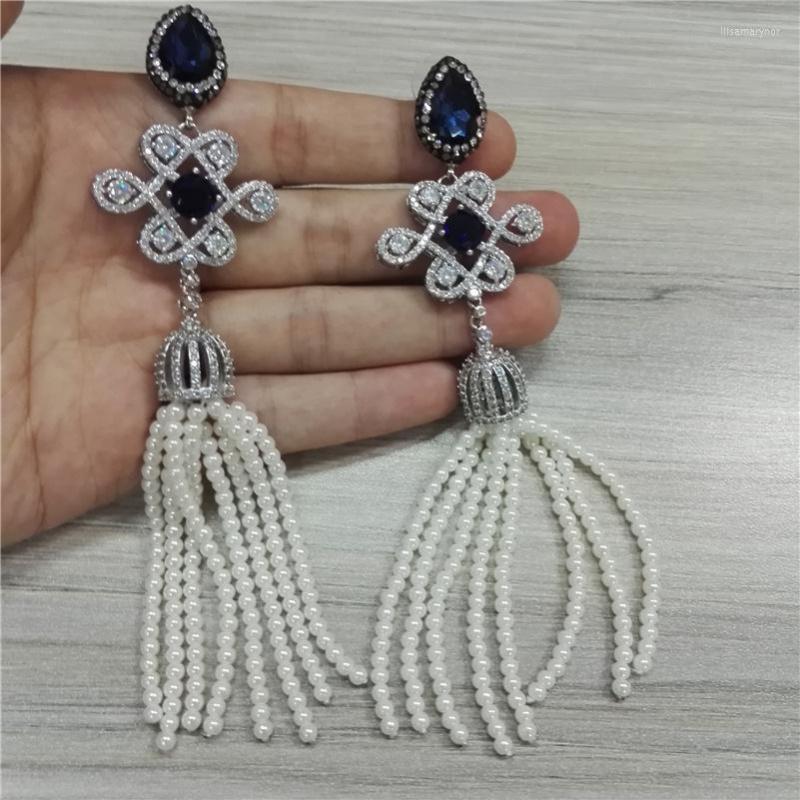 Dangle Earrings Luxury Bohemia Boho 8 Rows Pearl Beads Tassel Cz Zircon Dark Blue Crystal Bird Cage Knot Long Earring For Women Wedding
Dangle Earrings Luxury Bohemia Boho 8 Rows Pearl Beads Tassel Cz Zircon Dark Blue Crystal Bird Cage Knot Long Earring For Women Wedding