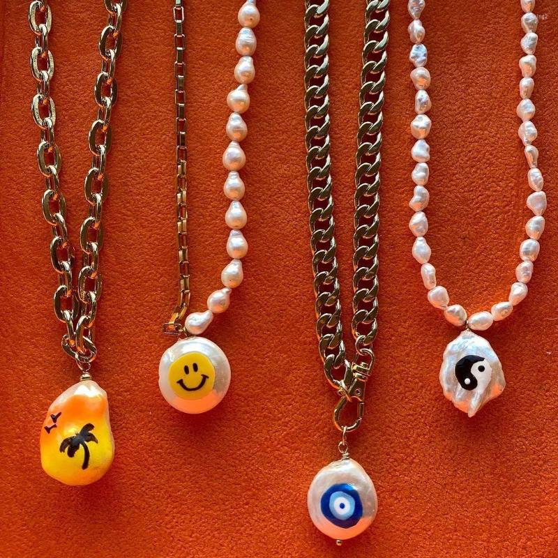 Choker KKBEAD Freshwater Baroque Pearl Pandant Necklace Gold Color Chain Necklaces For Women Face Yinyang Pattern Pearls Jewelry
Choker KKBEAD Freshwater Baroque Pearl Pandant Necklace Gold Color Chain Necklaces For Women Face Yinyang Pattern Pearls Jewelry