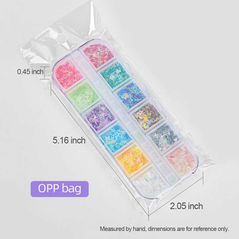 12 Grids Heart Nail Glitter Flakes Art Decals 3D Sweet Sequins Design Nails Valentines Day Decorations Manicure Nagel Glitter Vlokken Art Decals