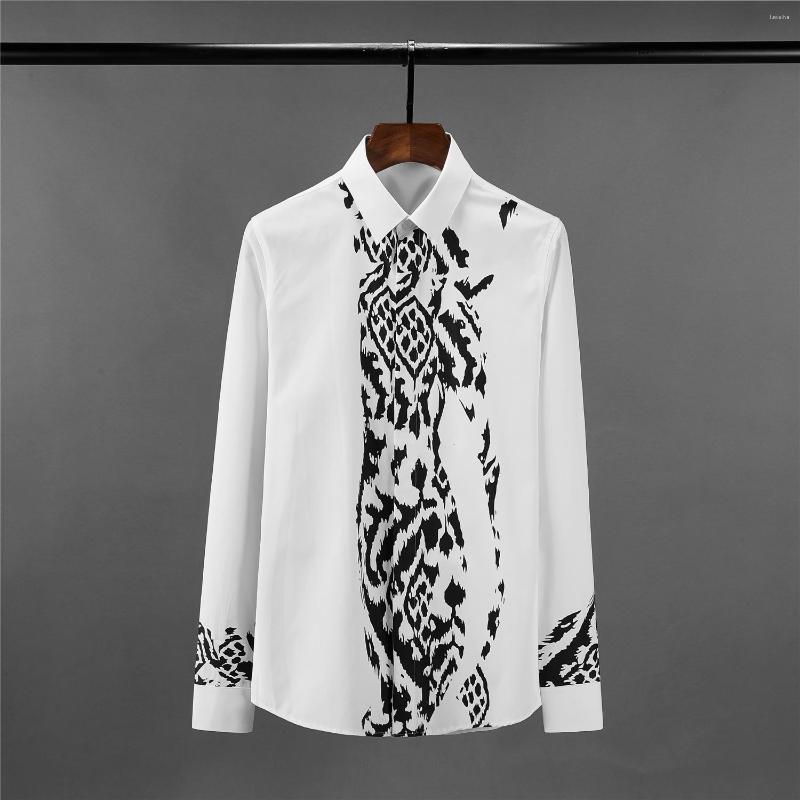 Men's Casual Shirts Minglu Cotton Mens Luxury Leopard Grain Design Printed Long Sleeve Dress Plus Size 4xl Slim Fit Male, Black
Men's Casual Shirts Minglu Cotton Mens Luxury Leopard Grain Design Printed Long Sleeve Dress Plus Size 4xl Slim Fit Male, Black