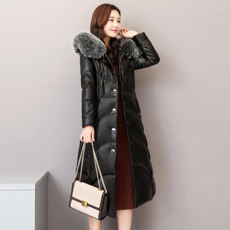 Women's Leather Women Winter Sheepskin Genuine Jacket Fur Collar Hooded Duck Down Long Coat Chaqueta Mujer Q852 YY528, Black
Women's Leather Women Winter Sheepskin Genuine Jacket Fur Collar Hooded Duck Down Long Coat Chaqueta Mujer Q852 YY528, Black