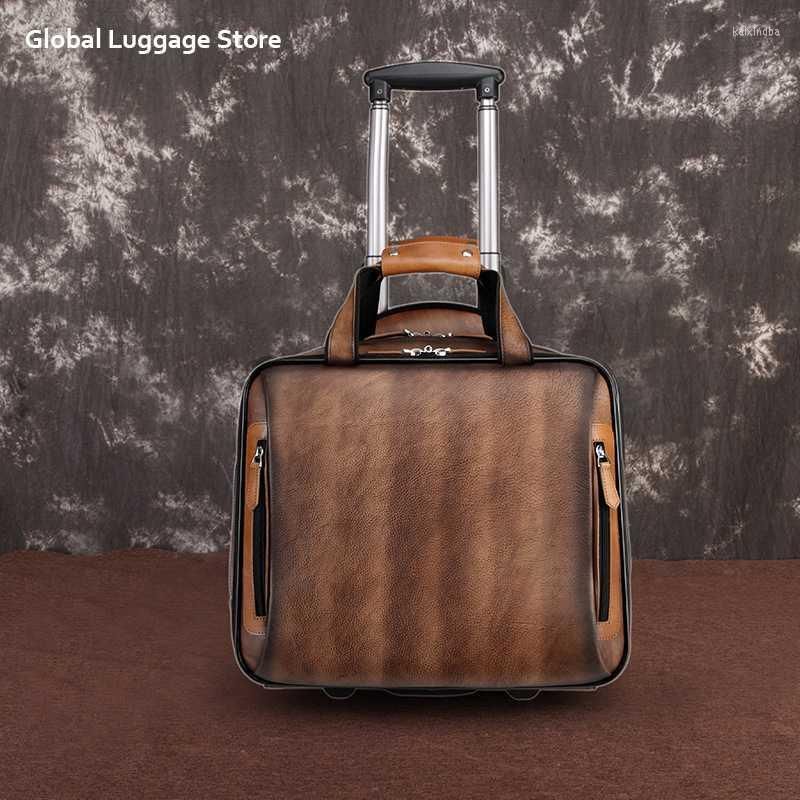 Suitcases Fashion 16inch Leather Luggage For Business Trip Genuine Rolling Case Men Women Unisex Carry On Real Cowhide
Suitcases Fashion 16inch Leather Luggage For Business Trip Genuine Rolling Case Men Women Unisex Carry On Real Cowhide