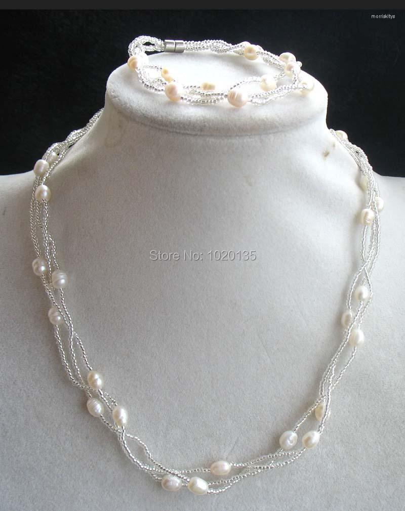 Choker One Set 3rows Freshwater Pearl White Necklace Bracelet Rice Nature 17inch & 7.5inch FPPJ
Choker One Set 3rows Freshwater Pearl White Necklace Bracelet Rice Nature 17inch & 7.5inch FPPJ