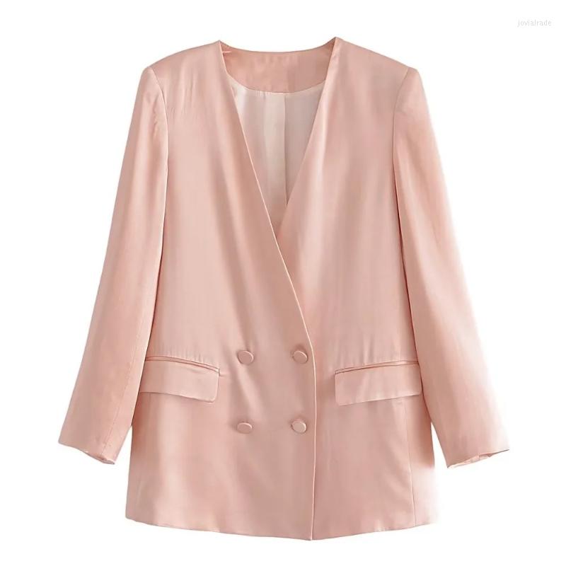 Women's Suits Bmissingyou Blush Pink Deep V Neck Silk Satin Women Suit Blazer Double Breasted Long Sleeve Elegant Office Wear Ladies Outwear, Photo color
Women's Suits Bmissingyou Blush Pink Deep V Neck Silk Satin Women Suit Blazer Double Breasted Long Sleeve Elegant Office Wear Ladies Outwear, Photo color