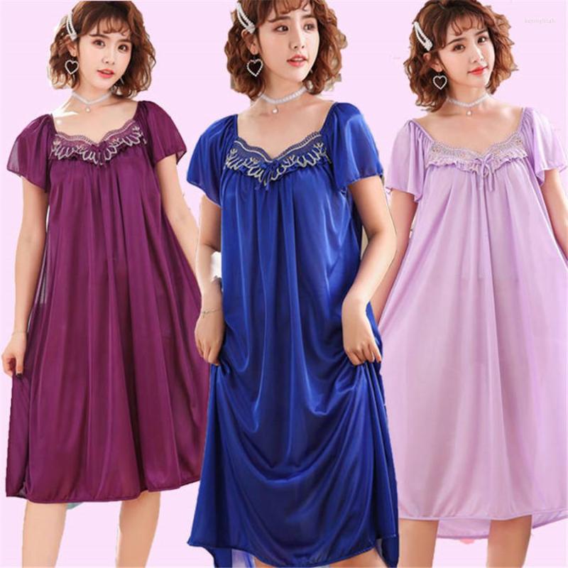 Women's Sleepwear Female Summer Sexy Ice Silk Nightgown Loose Large Size Sling Refreshing Softy Long Home Service Nightdress Women Clothing, 763
Women's Sleepwear Female Summer Sexy Ice Silk Nightgown Loose Large Size Sling Refreshing Softy Long Home Service Nightdress Women Clothing, 763