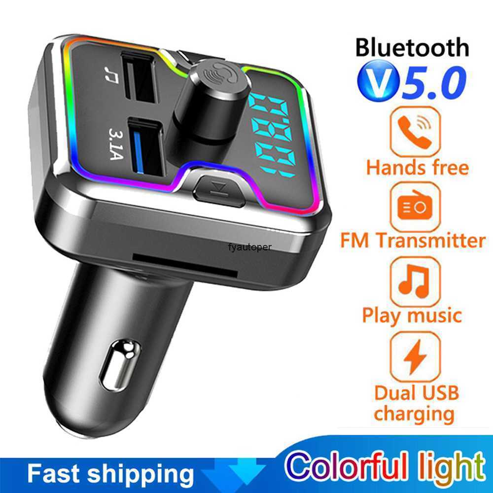

USB ChargerCar Handsfree FM Transmitter Bluetooth 5.0 Car Kit MP3 Modulator Player TF Card USB AUX Receiver 3.1A Dual USB Fast Charger