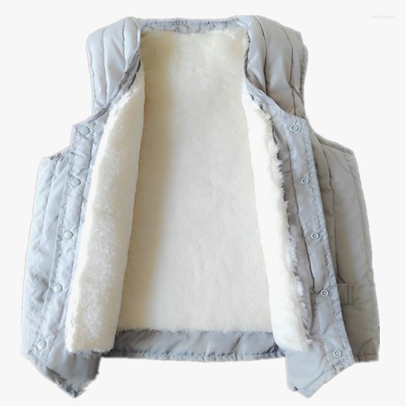 Men's Vests 2022 Men's Fur Integrated Liner Warm Vest, Black