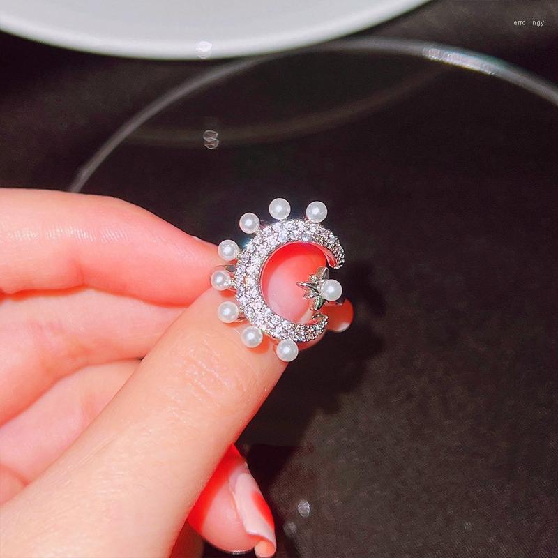 Wedding Rings Sparkling White Cubic Zirconia For Women Moon Pearl Ring Adjustable Jewelry Banquet Party 
Wedding Rings Sparkling White Cubic Zirconia For Women Moon Pearl Ring Adjustable Jewelry Banquet Party