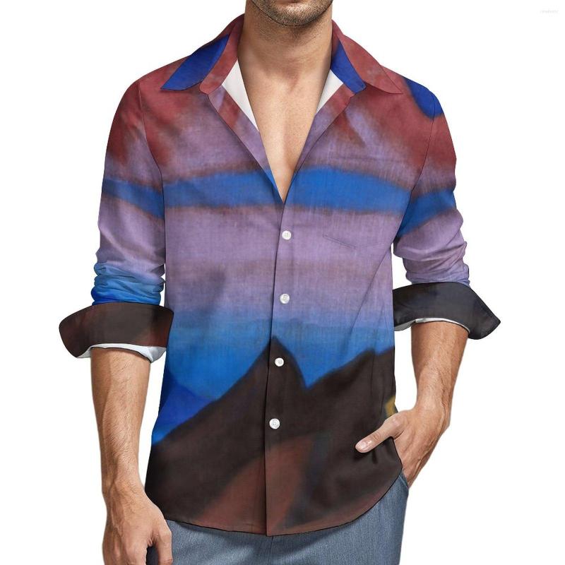 Men's Casual Shirts Mountain Print Shirt Autumn Nicholas Roerich Male Cool Blouses Long Sleeve Graphic Y2K Tops Plus Size, Style-5 
Men's Casual Shirts Mountain Print Shirt Autumn Nicholas Roerich Male Cool Blouses Long Sleeve Graphic Y2K Tops Plus Size, Style-5