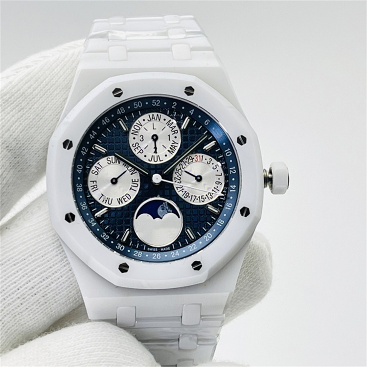 ZF Montre de luxe mens watches 41x10.5mm 5134 automatic mechanical movement Phases of the moon ceramic luxury watch Wristwatches, As picture
