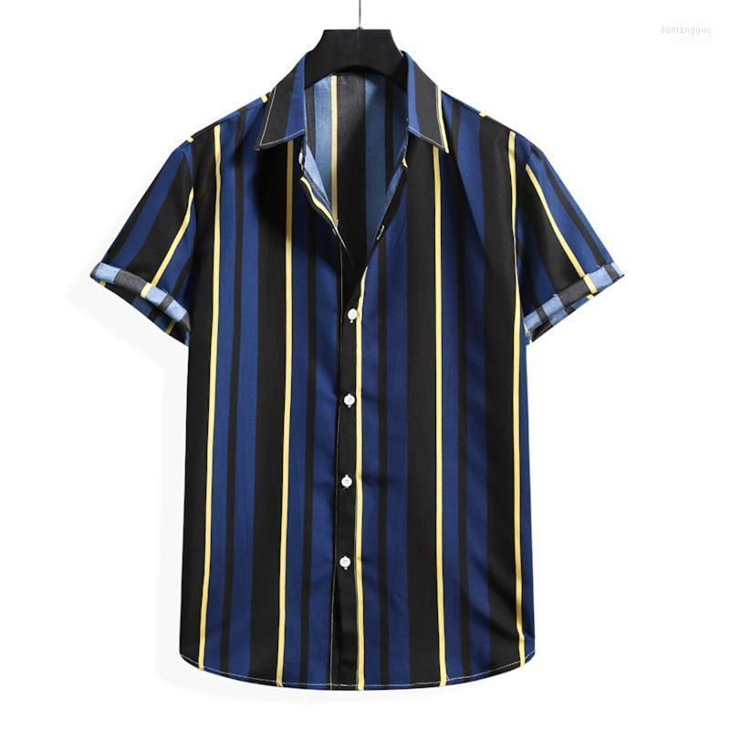 Men' Casual Shirts Men' Harajuku Summer Striped Printed Slim Short-sleeved Button Oversized Shirt For Men Graphic Camiseta Hombre, Blue
Men' Casual Shirts Men' Harajuku Summer Striped Printed Slim Short-sleeved Button Oversized Shirt For Men Graphic Camiseta Hombre, Blue