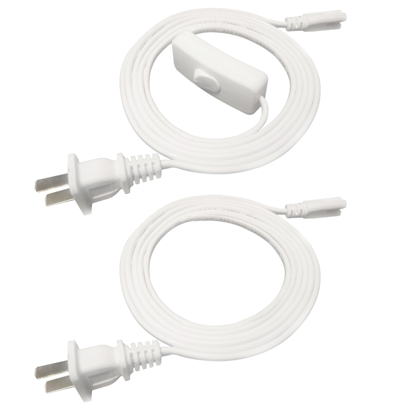 T5 T8 LED Wire Connector Power Cord Switch Extension with on/Off Swith US Plug for Tube Integrated Cable 1FT 2FT 3.3FT 4FT 5FT 6 FT 6.6FT 100 Pack Cre