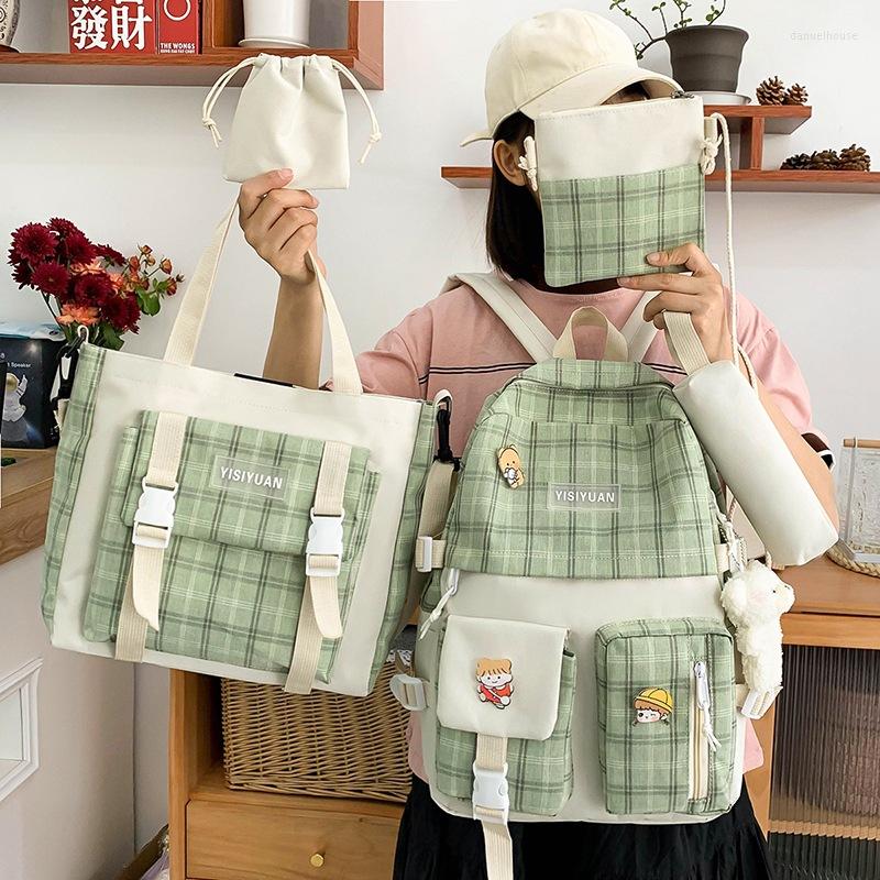School Bags Drop Children's Backpack Female Plaid Five-piece Students Primary For Boys And Girls Bookbag, Black
School Bags Drop Children's Backpack Female Plaid Five-piece Students Primary For Boys And Girls Bookbag, Black