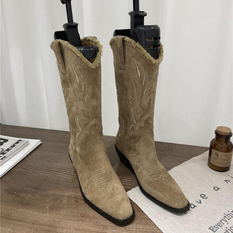 Boots Round Toe Women Knee High Retro Beige Flat Mid Heels Slip On Sock Stretch Shoes Embroidery Black Western Booties Size 39
Boots Round Toe Women Knee High Retro Beige Flat Mid Heels Slip On Sock Stretch Shoes Embroidery Black Western Booties Size 39