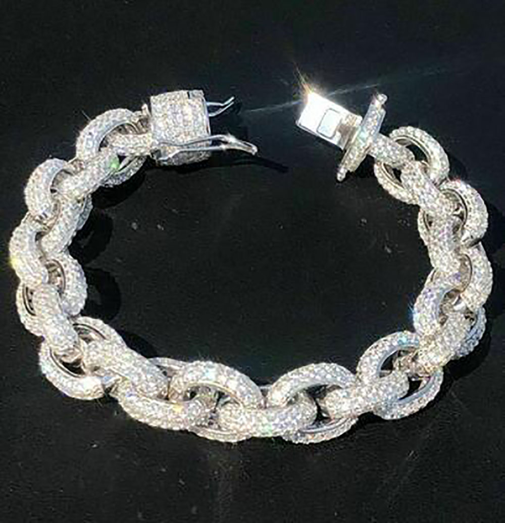 14K White Gold Plated Diamond Rolo Link Bracelet Icy Cubic Zirconia Jewelry 7inch 8inch 12mm Mens Bracelets
14K White Gold Plated Diamond Rolo Link Bracelet Icy Cubic Zirconia Jewelry 7inch 8inch 12mm Mens Bracelets