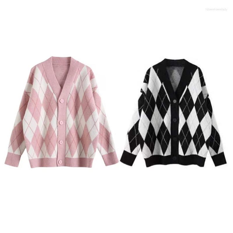Women's Knits MXMA Women Long Sleeve Sweater Cardigan Argyle Plaid Knitwear Coat Button Down Jacket, Black
Women's Knits MXMA Women Long Sleeve Sweater Cardigan Argyle Plaid Knitwear Coat Button Down Jacket, Black
