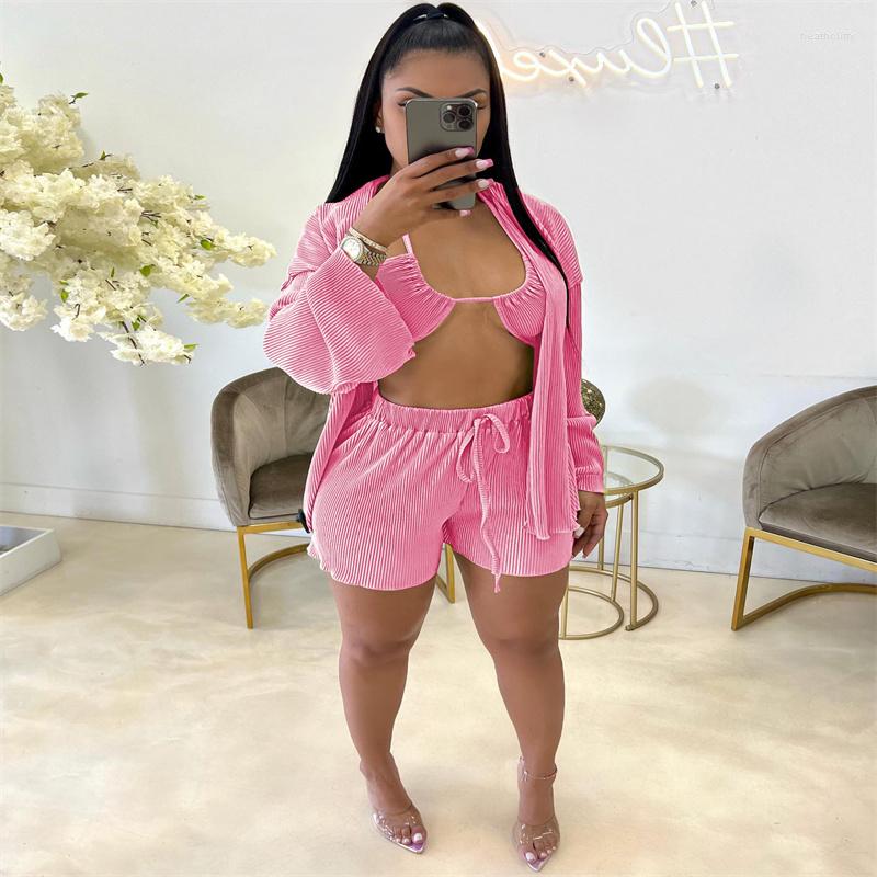 Women' Tracksuits Autumn Ladies Outdoor Leisure 3-Piece Flared Sleeve Cardigan Jacket With Suspender Corset Straight Shorts, Black
Women' Tracksuits Autumn Ladies Outdoor Leisure 3-Piece Flared Sleeve Cardigan Jacket With Suspender Corset Straight Shorts, Black