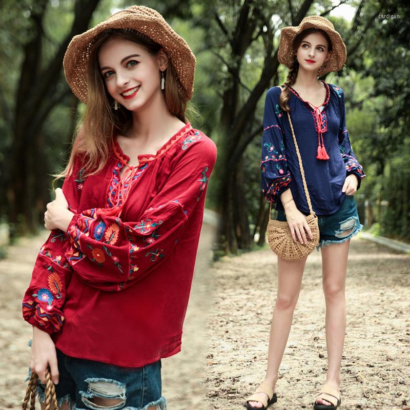 Women's Blouses Spring Summer Woman Shirt Embroidery Blouse Floral Top O-neck Casual, Blue
Women's Blouses Spring Summer Woman Shirt Embroidery Blouse Floral Top O-neck Casual, Blue
