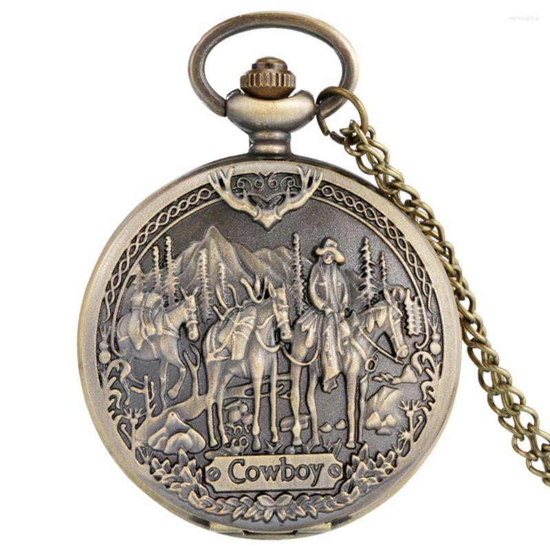 Pocket Watches Vintage Bronze Cowboy Horse Quartz Watch Fashion Pendant Necklace Chain Clock Antique Gifts For Men Women
Pocket Watches Vintage Bronze Cowboy Horse Quartz Watch Fashion Pendant Necklace Chain Clock Antique Gifts For Men Women