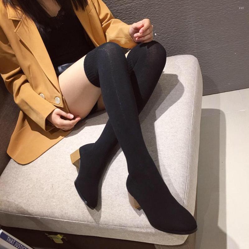 Boots Fashion Women Over The Knee Round Toe Wooden Mid Heels Slim Slip On Knitting Woman Black Shoes Winter Casual
Boots Fashion Women Over The Knee Round Toe Wooden Mid Heels Slim Slip On Knitting Woman Black Shoes Winter Casual