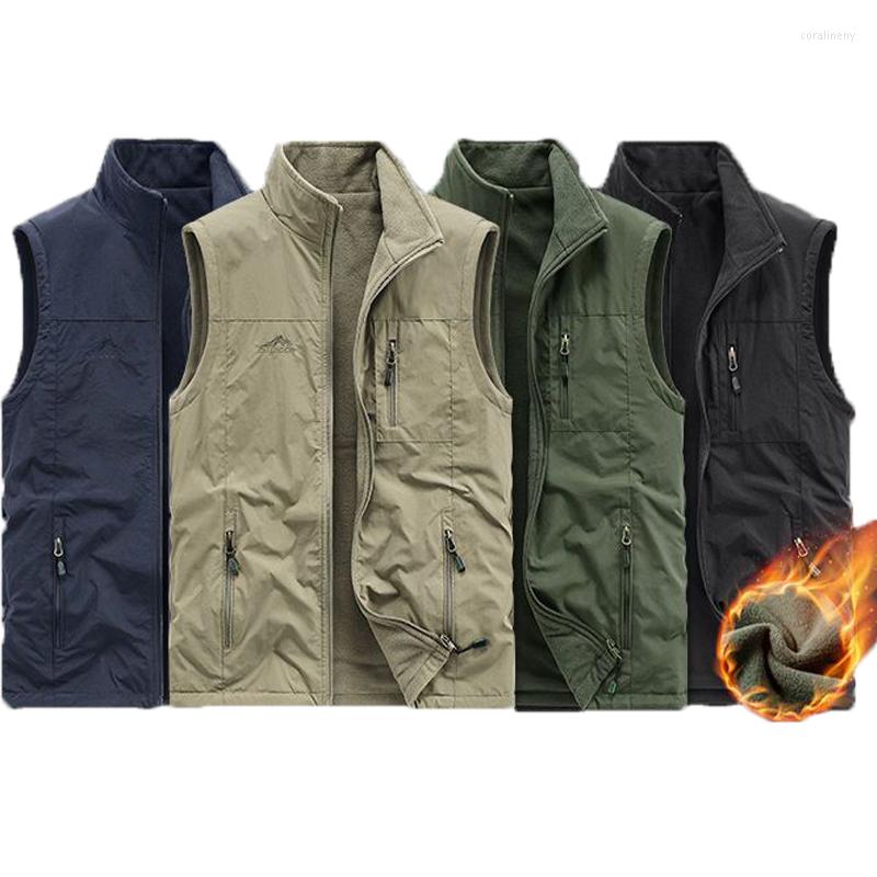 Men's Vests Men Winter Warm Vest Multi Pockets Thick Fleece Liner Waistcoat Outdoor Windproof Polar Sleeveless Jacket, Black
Men's Vests Men Winter Warm Vest Multi Pockets Thick Fleece Liner Waistcoat Outdoor Windproof Polar Sleeveless Jacket, Black