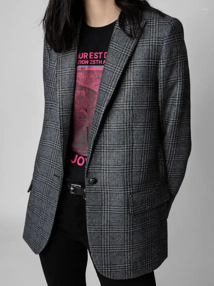 Women's Suits 2022 Autumn Winter Plaid Suit Jacket Office Lady One Button Women Wool Blended Blazer
Women's Suits 2022 Autumn Winter Plaid Suit Jacket Office Lady One Button Women Wool Blended Blazer