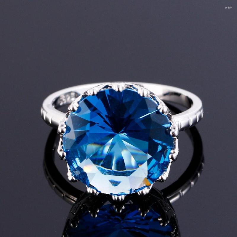 Cluster Rings Created Blue Sapphire For Women Silver Jewelry Ring Wedding Engagement Party Gift Size 6 7 8 9 10
Cluster Rings Created Blue Sapphire For Women Silver Jewelry Ring Wedding Engagement Party Gift Size 6 7 8 9 10