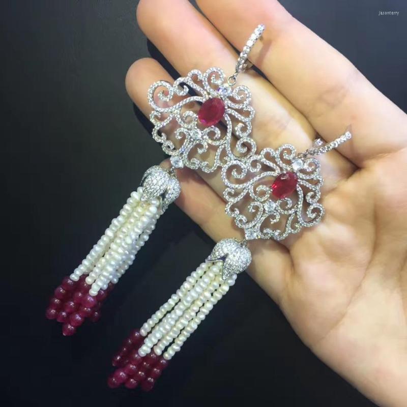 Dangle Earrings Party Wedding Earring Natural Fresh Water Pearl Tassels Long 925 Sterling Silver With Cubic Zircon Fashion 
Dangle Earrings Party Wedding Earring Natural Fresh Water Pearl Tassels Long 925 Sterling Silver With Cubic Zircon Fashion