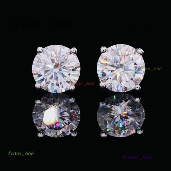 Classic 4 Prong Moissanite Stud Earrings 0.1ct-4ct White Gold 925 Sterling Silver VVS Diamond for Men and Women