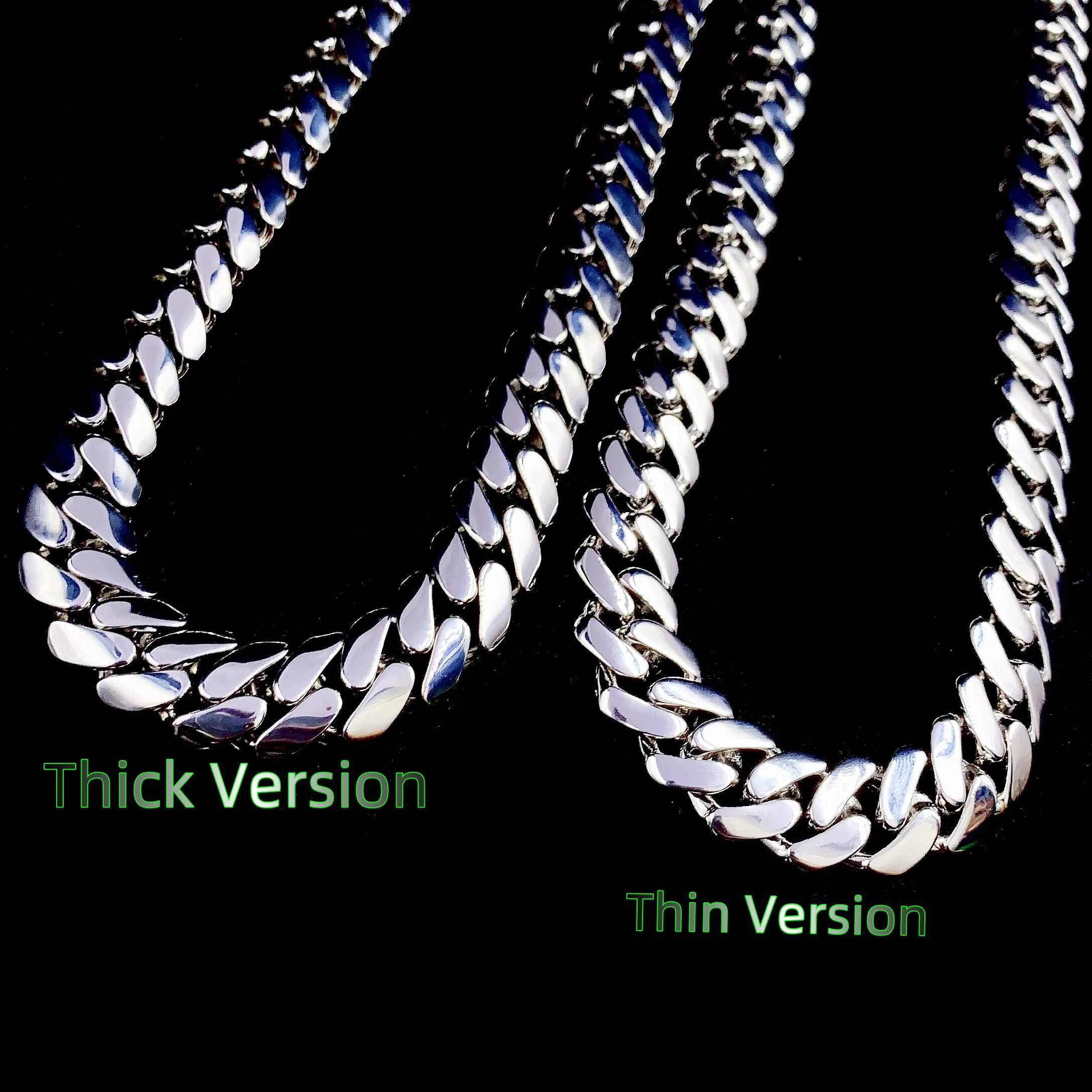 ZuanFa Jewelry Plain Cuban Chain VVS Moissanite Iced Out Box Cuban Link Chain Rapper Hip Hop Necklace Rock