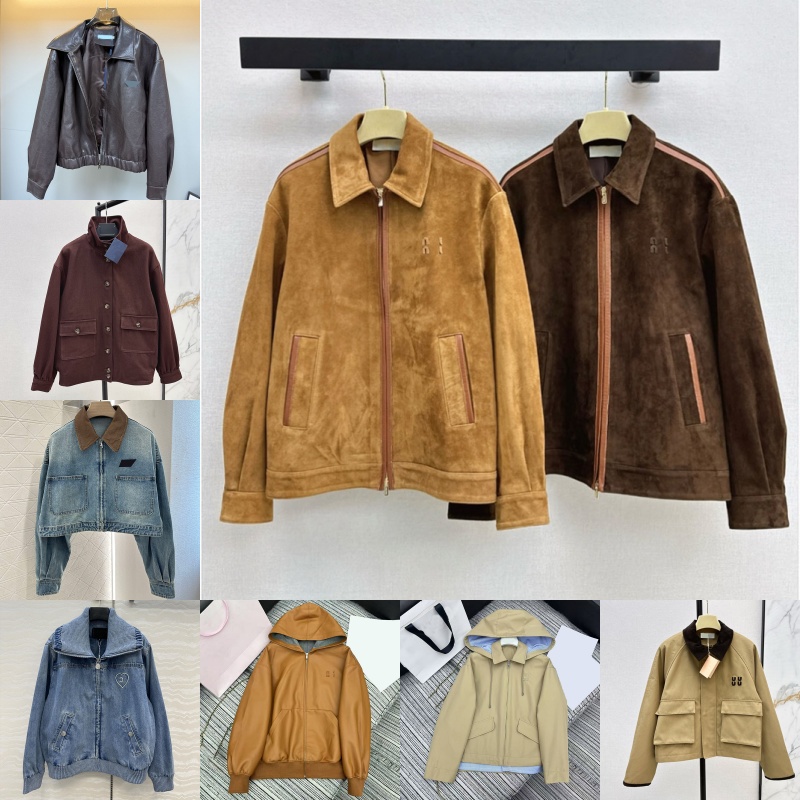 Luxury Letters Women Jackets Fake Suede Vintage Zipper Outerwear Autumn Winter Street Vacation Coats Designer Ladies Leather Jacket
