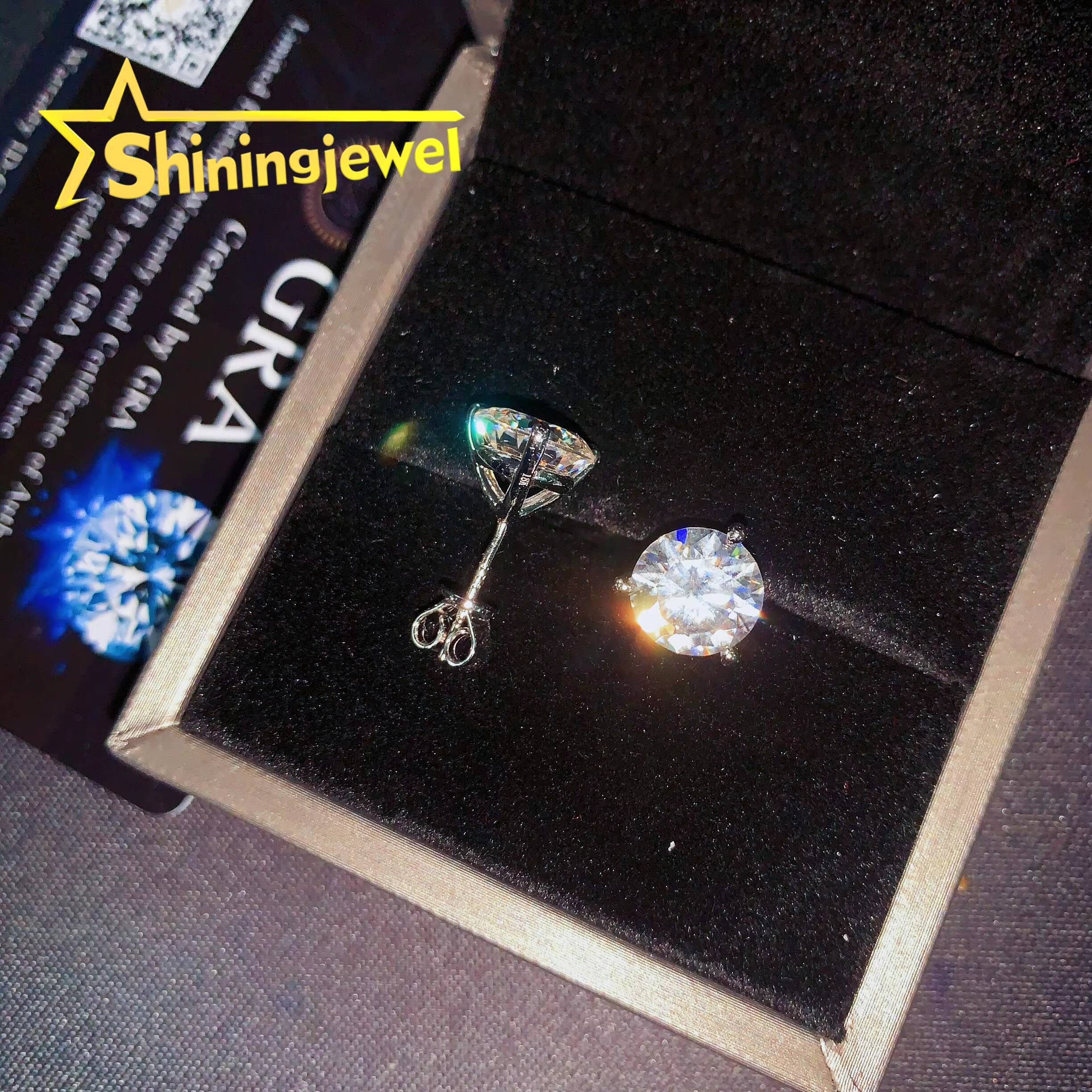 Martini Set 9.5mm Big Flashy Luxury Mens Sterling Silver Stud Earrings Round Mossianite Jewelry Lced Out Stylish Bling for Men