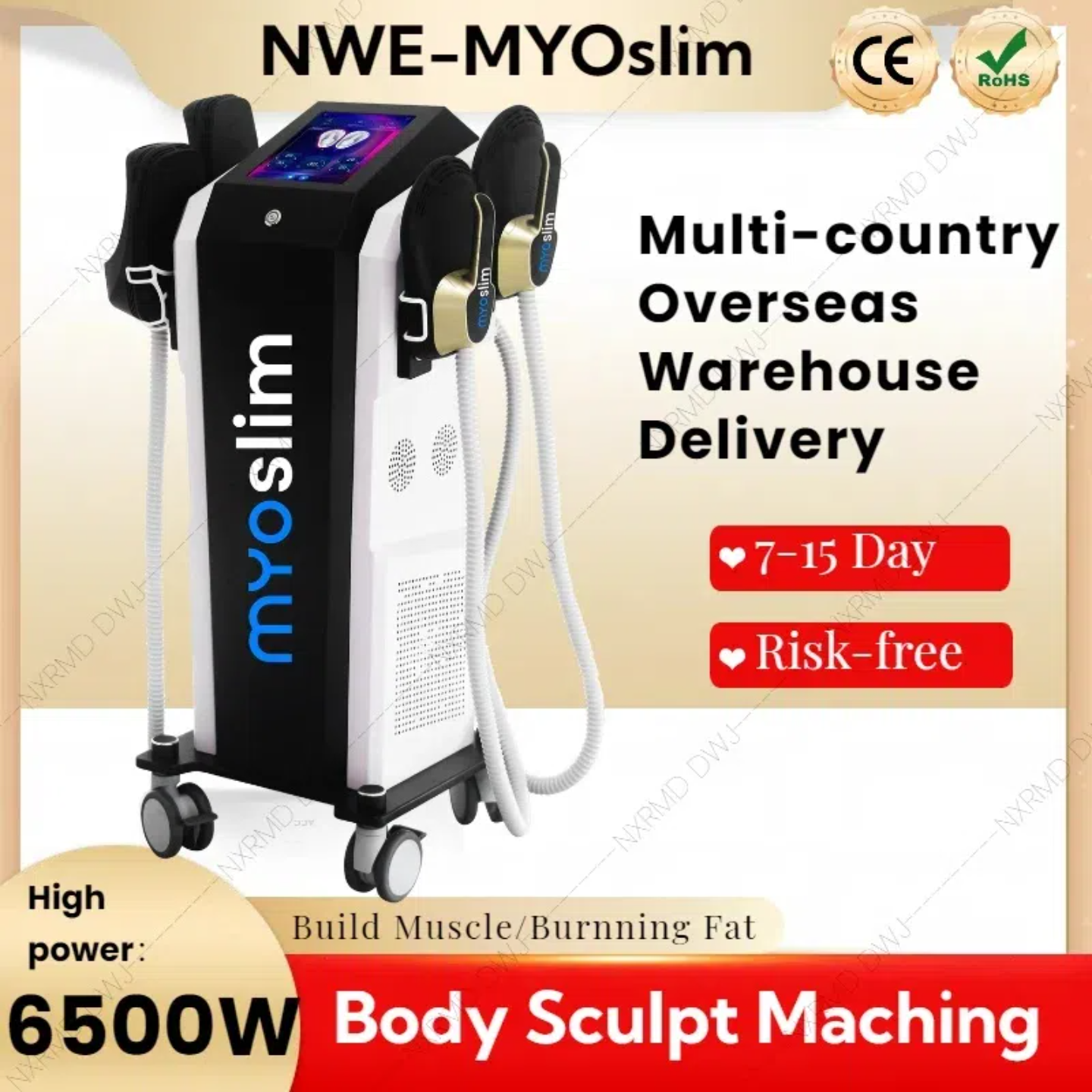 HOT MYOslim EMSculpting Electro Magnetic Stimulation Body Sculpting And Muscle Building Machine 6500W 200HZ 15Tesla Slimming Fat Loss Beauty Equipment