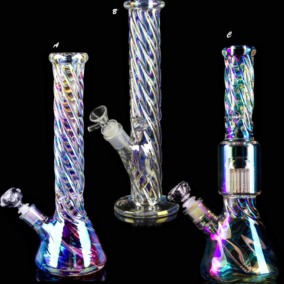 Thick Glass Hookahs Bongs Smoking Pipe Bubbler Heady Beaker Bong Downstem Perc With 14mm Bowl