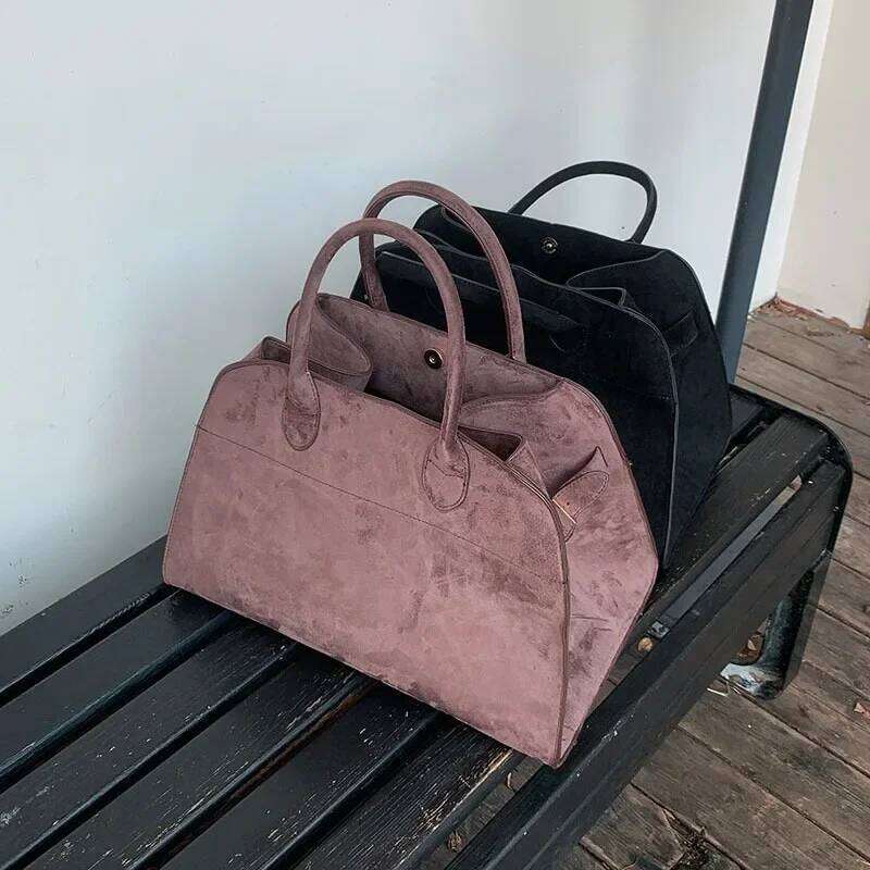 Suede Tote High Quality Designer Boston Large Handbag 2025 Winter New In Vintage Women's Bags Korean Hand Bag Ladies