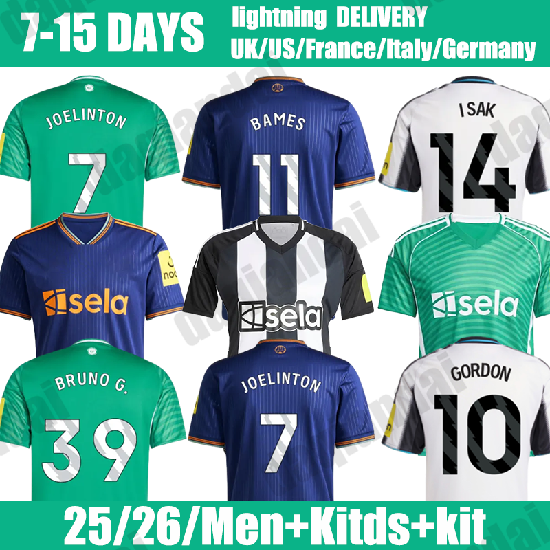 25 26 Newcastle Soccer Jerseys Krafth #17 Tonali #8 Isak #14 Botman #4 newcastled 2025 football shirt kids kit