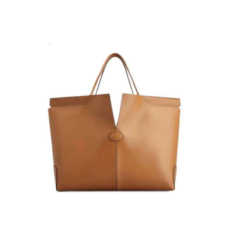 Large Capacity Women's Leather Tote Simple Versatile Single Shoulder Business Commute Bucket Bag For Autumn/Wint