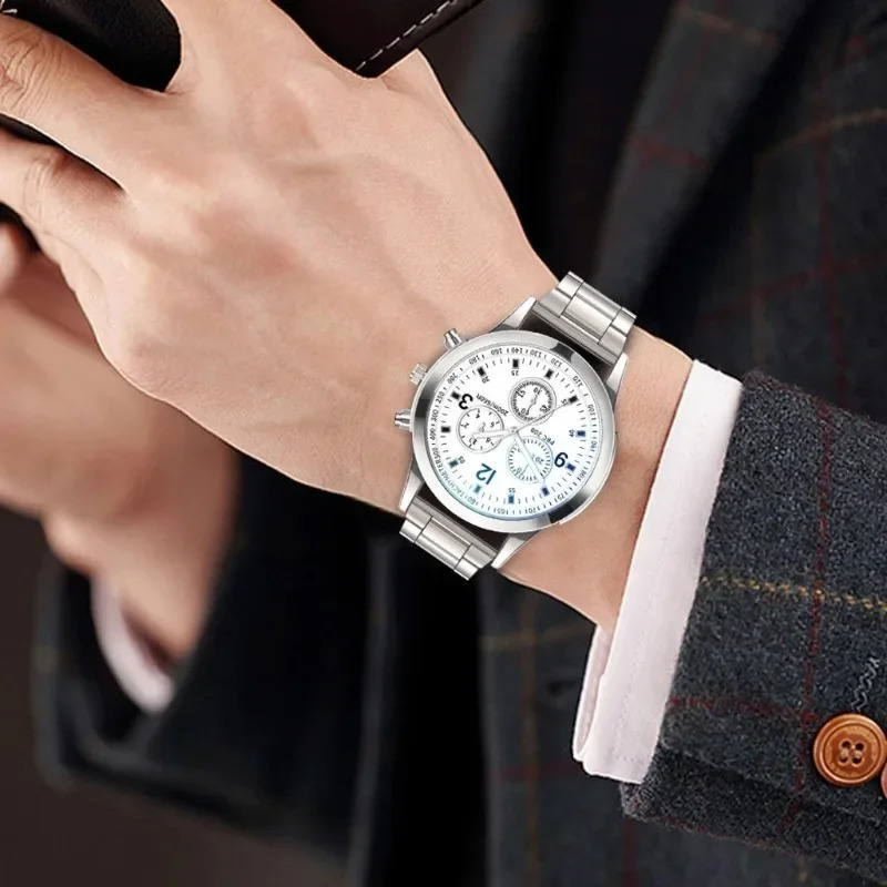 Casual Stainless Steel Mesh Belt Watches for Men Simple Round Dial Quartz Mens Watch Business Wristwatch 250901