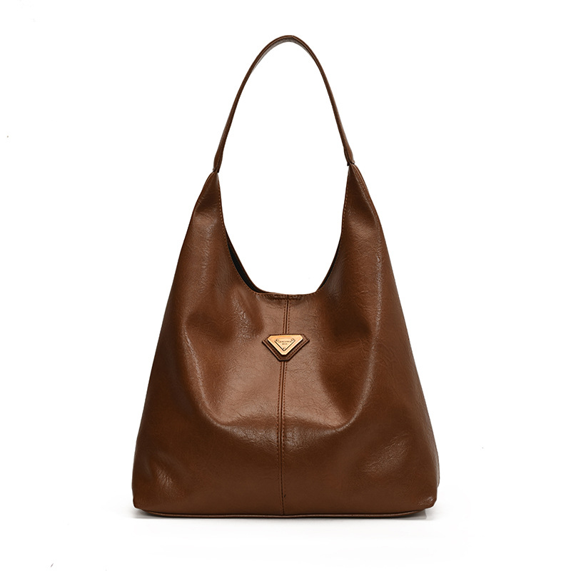 2025 New Vintage Spacious Underarm Tote Bag for Women, Autumn Winter Minimalist Bucket Shoulder Bag