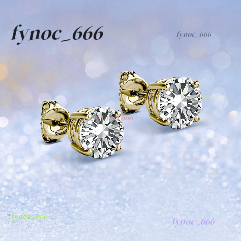 Classic 4 Prong Moissanite Stud Earrings 0.1ct-4ct White Gold 925 Sterling Silver VVS Diamond for Men and Women