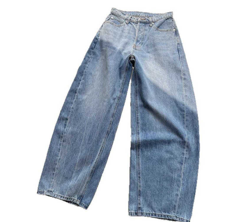 South Oil Quality 2025 Spring/Summer New Style Hot Diamond Medium High Waist Wide Leg Jeans Bent Knife Casual Floor Pants Women H25509