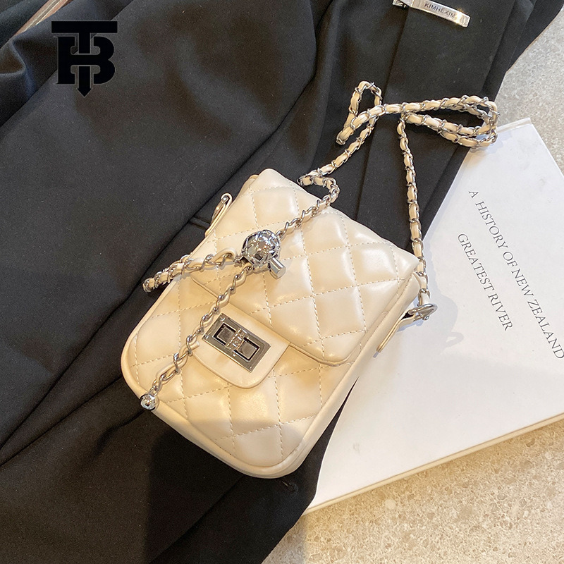 TB BHULAMTE Silver Mini Women's Vertical Handbag New Fashionable High End Quilted Chain Phone Bag Designer Luxury Summer Shoulder Cross Bag Free 