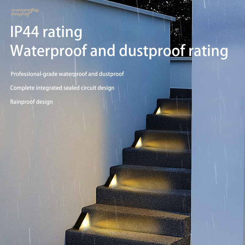 Waterproof Solar Staircase Step Lights - Outdoor LED Walkway Footlights for Courtyard