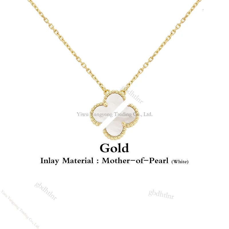 Four Leaf Clover Necklaces Gold Clover Pendant Clover Necklace Agate Shell Mother-Of-Pearl For Women Charm Chain Hypoallergenic Gift Feminine Jewelry Gift F02