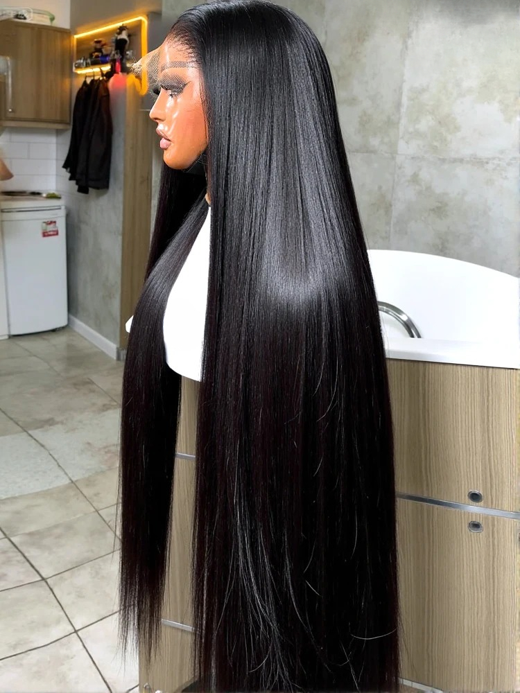 30 40 Inch Ready To Wear 13x4 13x6 Straight HD Lace Frontal Wigs High Density 360 Front Human Hair Gluelesss Closure Black Wig Pre Plucked For Women 2