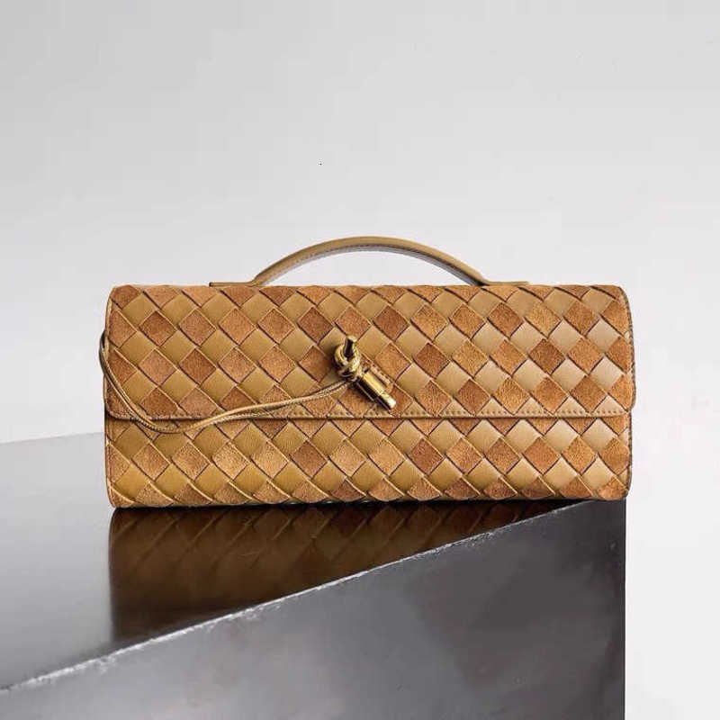 12A All-New Mirror Quality designer bag Shoulder Bags Suede Woven Evening Bag Sheepskin Clutch Women's Genuine Leather Handbag 31cm