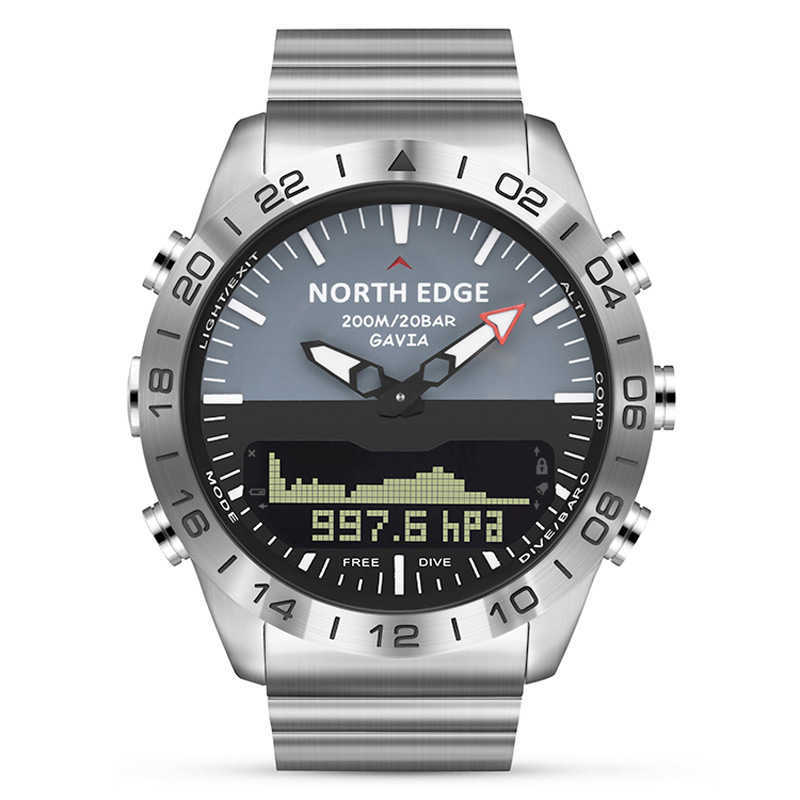 Men's smart business waterproof watch with dual displays for swimming, sports step counter, high-accuracy barometric pressure sensor, and deep-sea diving watch. Z250901