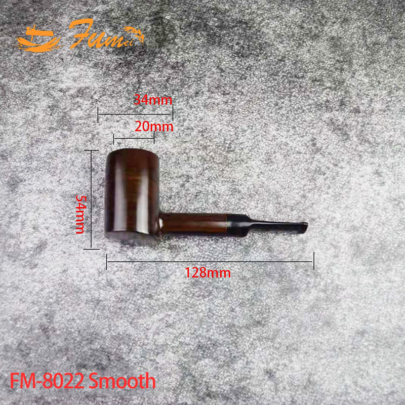 Ebony Solid Wood Tobacco Pipe Handmade Smoking Pipe Cigarette Holder Filter Wooden Smoke Pot Straight Pipe Cigarette Accessories-Model 8022